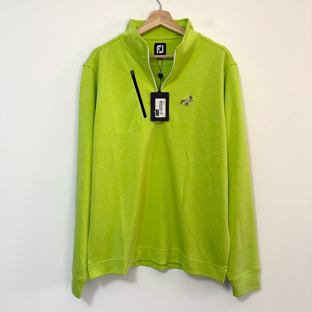 NWT FootJoy Pinstripe Half-Zip Pullover River Bend Golf & Country Club